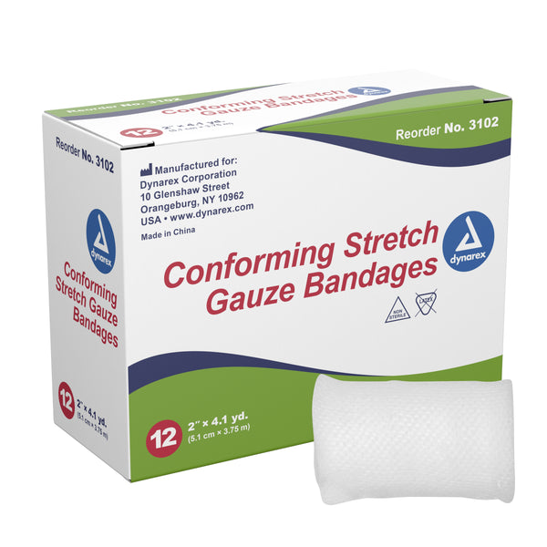 Dynarex® Conforming Bandage 2 Inch X 4-1/10 Yard 1-Ply NonSterile 12 per Pack (691352_CS) 96/CS