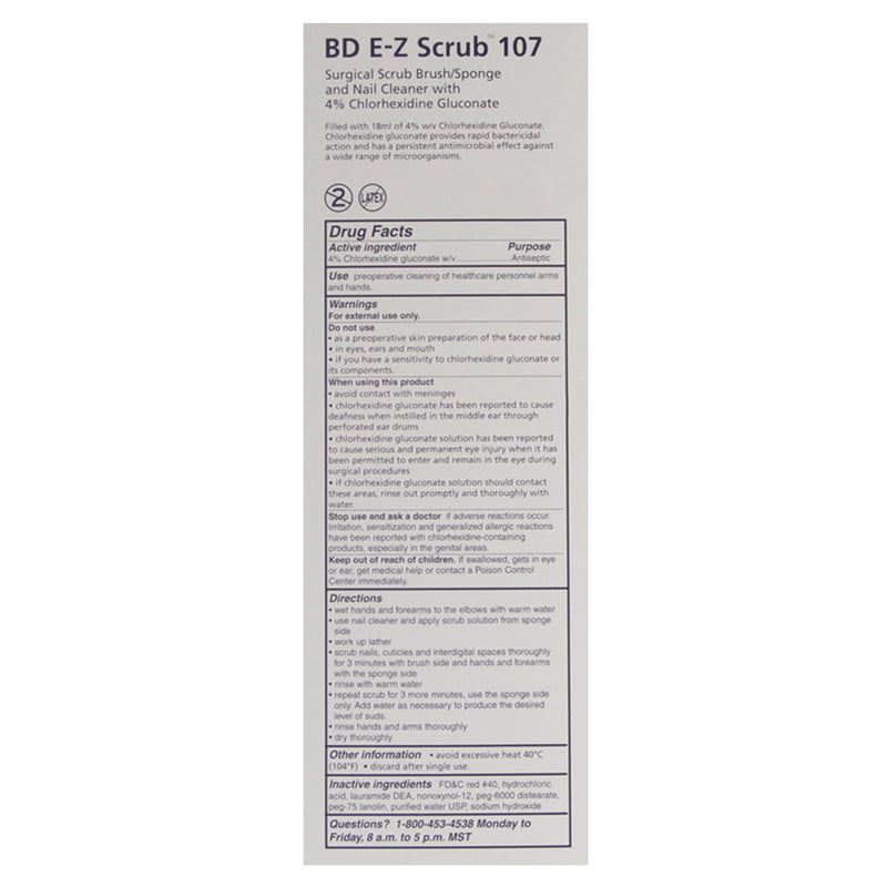 BD E-Z Scrub™ Impregnated Scrub Brush Polyethylene Bristles / Sponge Red (436489_EA) 1/EA