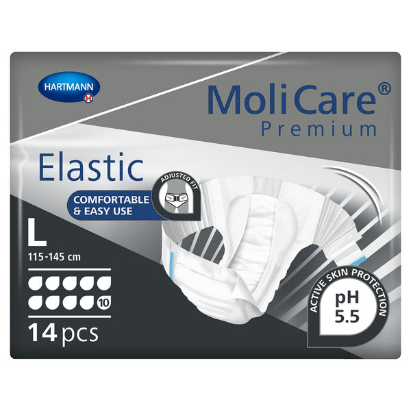 MoliCare® Premium Elastic 10D Unisex Adult Incontinence Brief Large Disposable Heavy Absorbency (1153087_PK) 14/PK