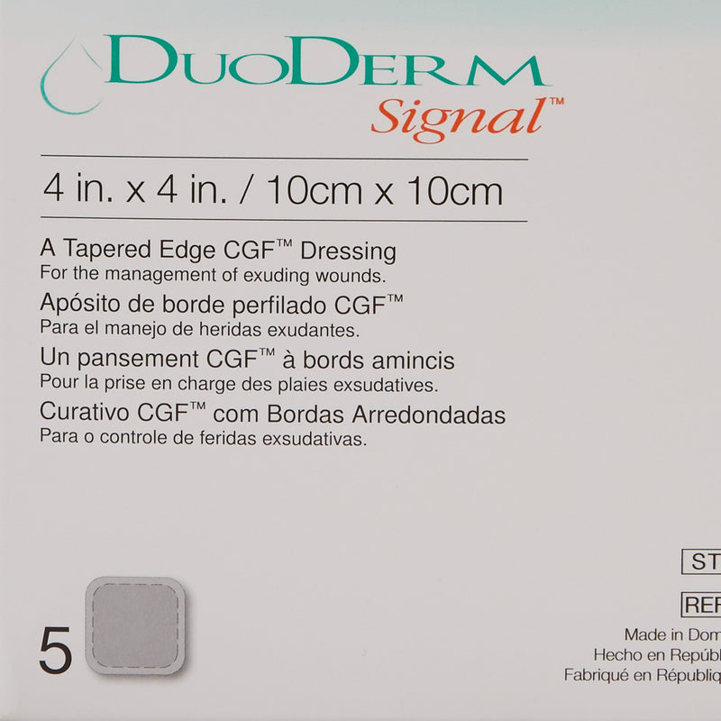 DuoDERM® Signal® CGF® Hydrocolloid Dressing Foam Backing 4 X 4 Inch Square Hydrocolloid (426728_BX) 5/BX