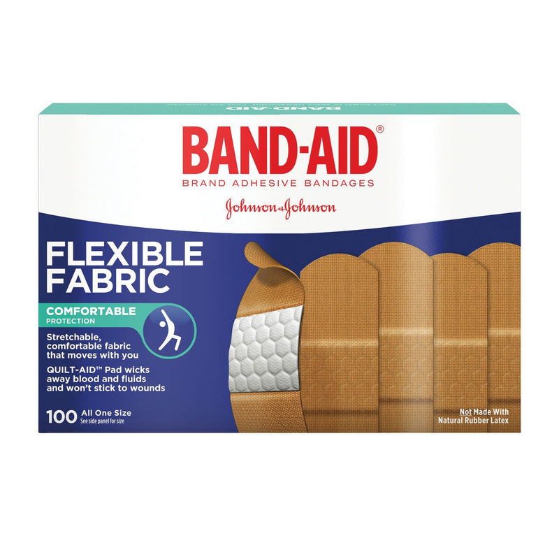 Flexible Fabric Adhesive Bandages, 1" x 3", 100/Box Box of 100