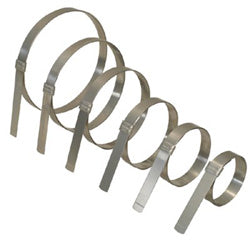 Band-It Junior® Smooth ID Clamp, 13/16 in dia, 3/8 in W, Stainless Steel 201 (080-JS2019) Box of 100
