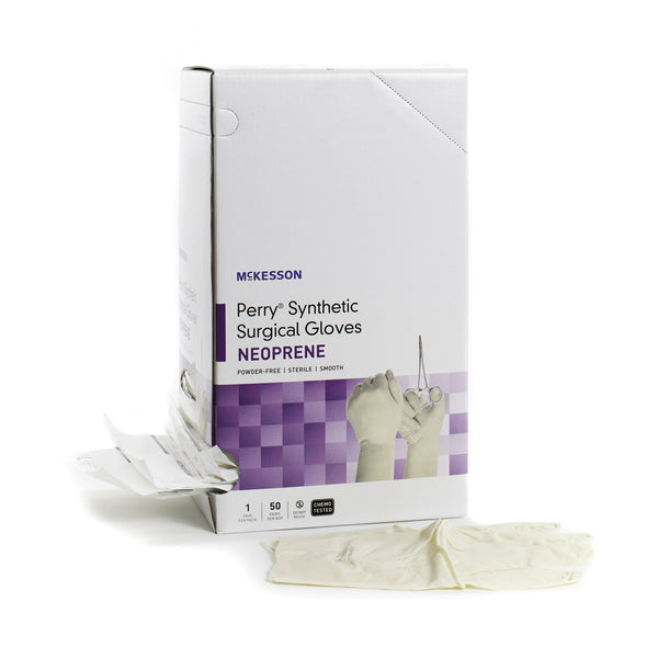 McKesson Perry® Synthetic Surgical Gloves Surgical Glove Size 6 Sterile Polychloroprene Standard Cuff Length Smooth Cream Chemo Tested (1044744_CS) 200/CS