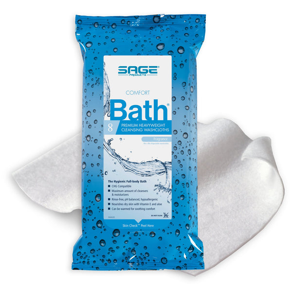 Comfort Bath® Premium Heavyweight Rinse-Free Bath Wipe Soft Pack Scented 8 Count (332490_PK) 8/PK
