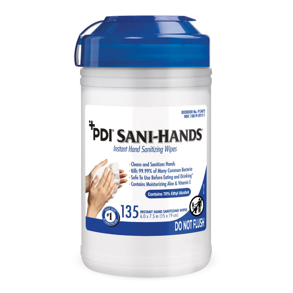 Sani-Hands® Hand Sanitizing Wipe 135 Count Ethyl Alcohol Wipe Canister (642391_CS) 12/CS