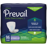 Prevail® Daily Pant Liners Incontinence Liner 28 Inch Length Heavy Absorbency Polymer Core One Size Fits Most (747199_PK) 16/PK