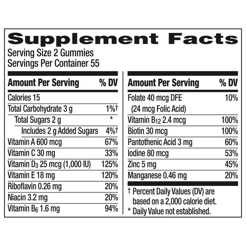 Centrum® Multivitamin Supplement Gummy 110 per Bottle Fruit Flavor (1230537_BT) 1/BT