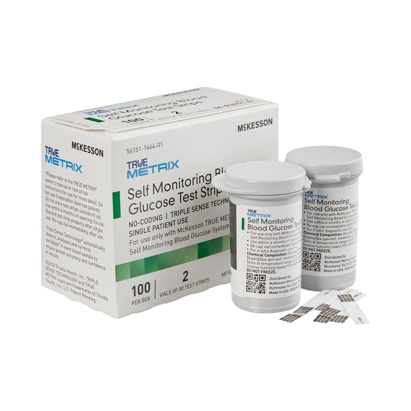 McKesson TRUE METRIX® Blood Glucose Test Strips 100 Strips per Pack (960299_CS) 1200/CS