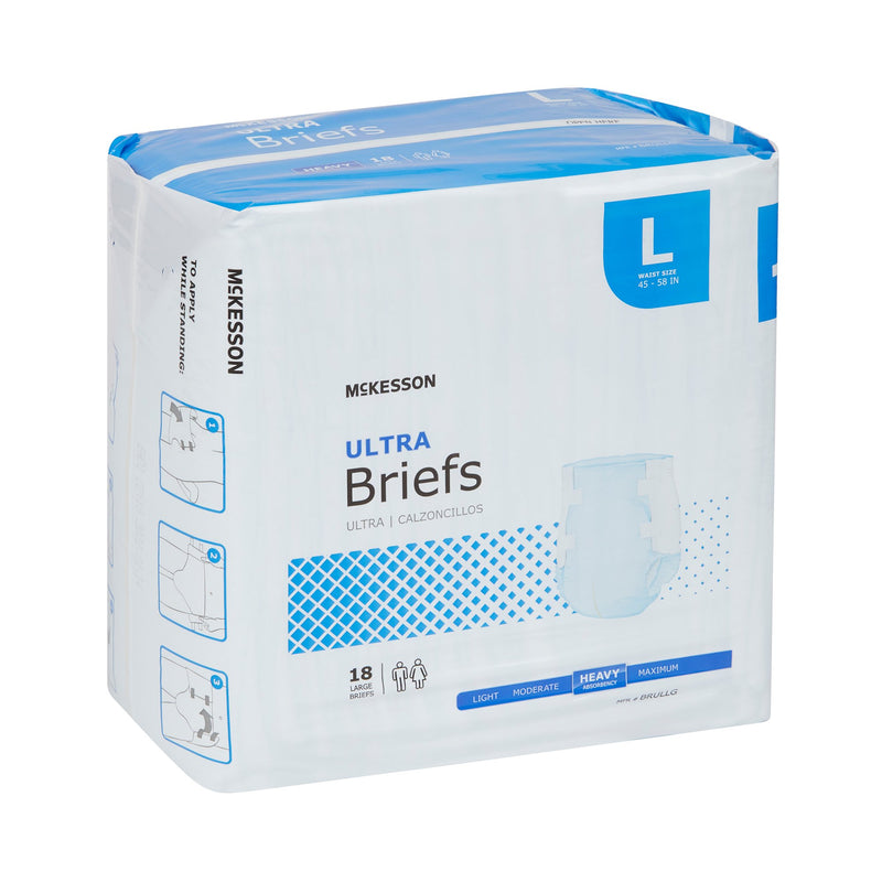 McKesson Ultra Unisex Adult Incontinence Brief Large Disposable Heavy Absorbency (800831_BG) 1/BG