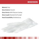 McKesson Exam Glove Large NonSterile Vinyl Standard Cuff Length Smooth Clear Not Rated (354440_BX) 100/BX