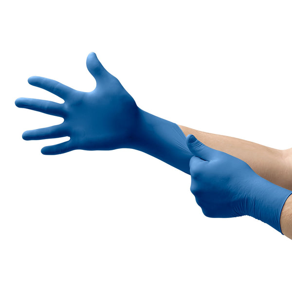 Ultrasense® Exam Glove Small NonSterile Nitrile Standard Cuff Length Textured Fingertips Blue Not Rated (546676_CS) 10/CS