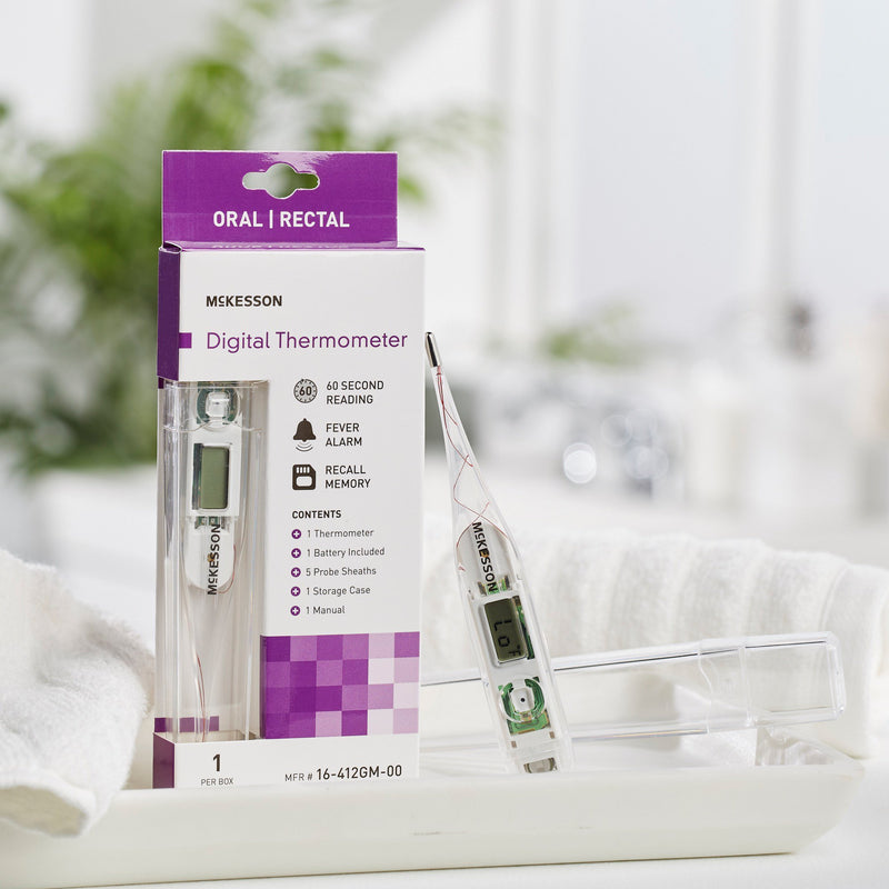 McKesson Digital Stick Thermometer Oral / Rectal / Axillary Probe Handheld (491097_EA) 1/EA