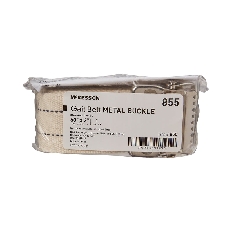McKesson Gait Belt 60 Inch Length White Polyester (864676_CS) 48/CS