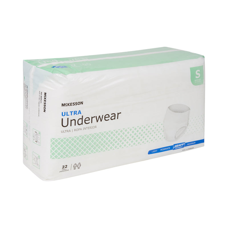 McKesson Ultra Unisex Adult Absorbent Underwear Pull On with Tear Away Seams Small Disposable Heavy Absorbency (884175_BG) 1/BG