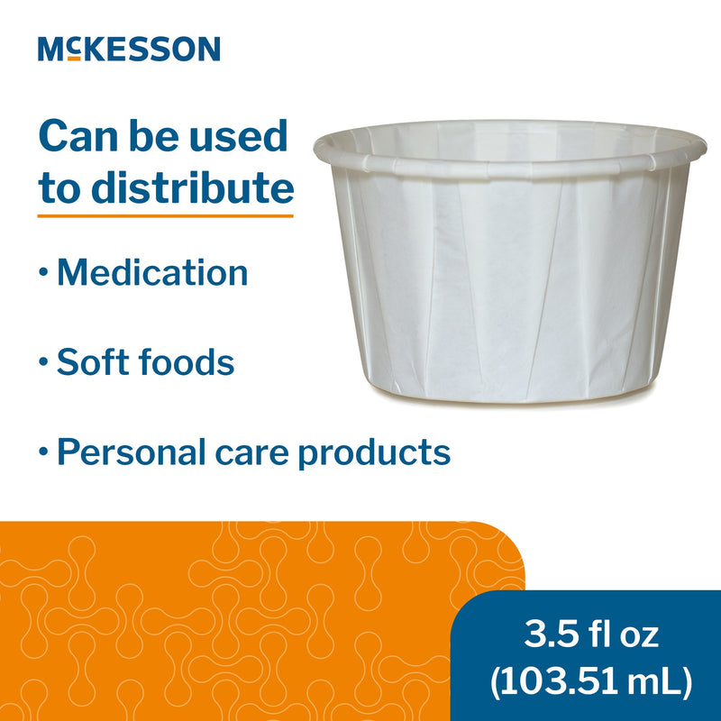 McKesson Souffle Cup 3.5 oz. White Paper Disposable (1251882_CS) 5000/CS