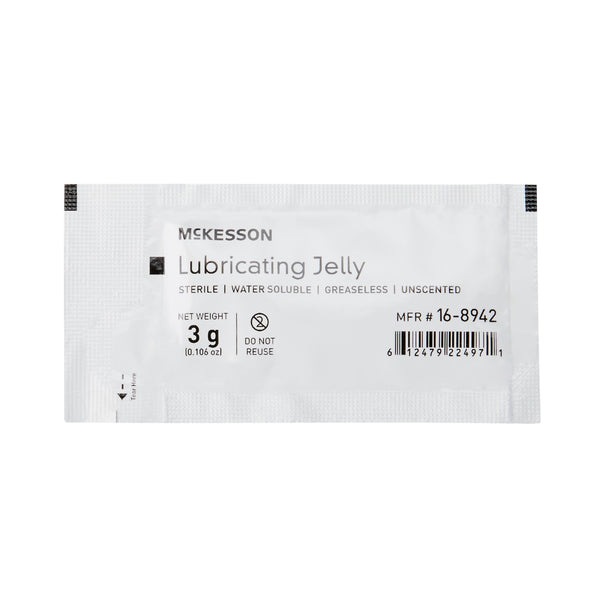 McKesson Lubricating Jelly 3 Gram Individual Packet Sterile (1066698_BX) 144/BX