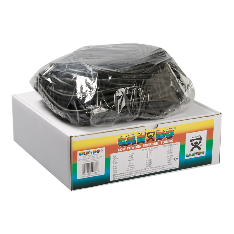 CanDo® Low Powder Exercise Resistance Tubing Black 100 Foot Length X-Heavy Resistance (668329_EA) 1/EA