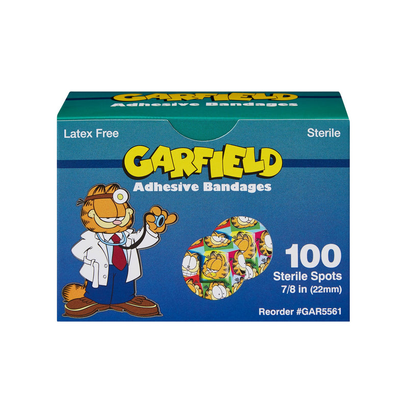 ASO Adhesive Spot Bandage 7/8 Inch Plastic Round Kid Design (Garfield) Sterile (686700_CS) 12/CS