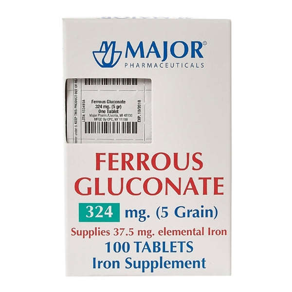 Major® Mineral Supplement Iron 324 mg Strength Tablet 100 per Box (1186553_BT) 1/BT