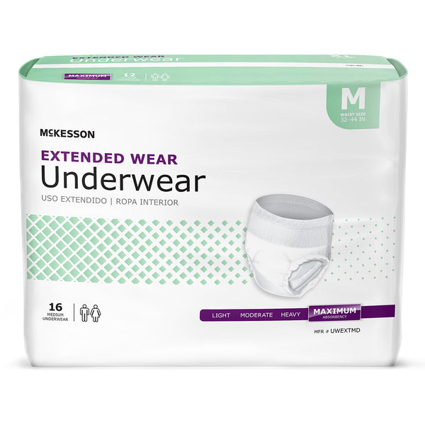 McKesson Unisex Adult Absorbent Underwear Pull On with Tear Away Seams Medium Disposable Heavy Absorbency (1123838_CS) 64/CS