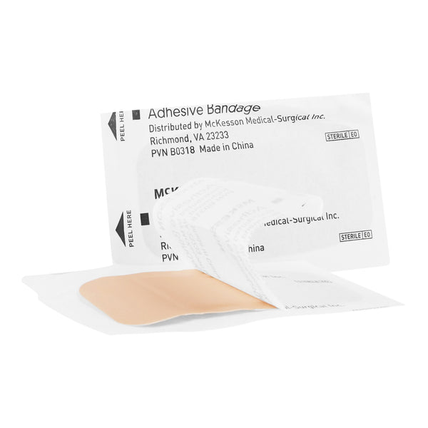 McKesson Adhesive Strip 2 X 4 Inch Plastic Rectangle Tan Sterile (511333_BX) 1/BX