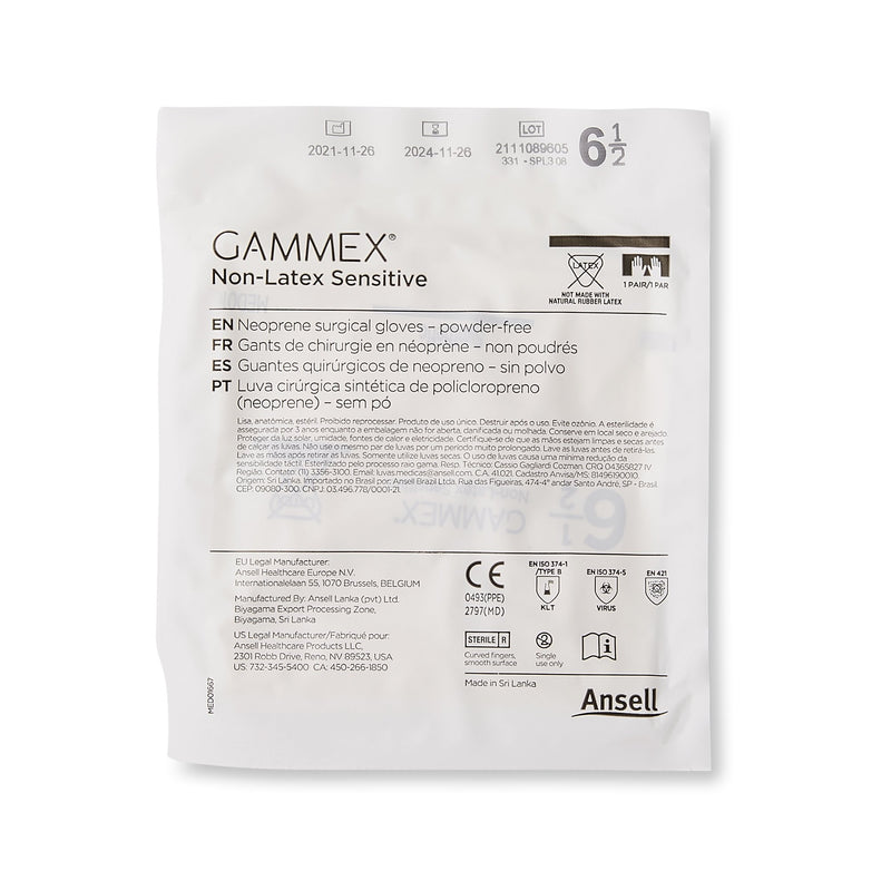 GAMMEX® Non-Latex Sensitive Surgical Glove Size 6.5 Sterile Polychloroprene Standard Cuff Length Micro-Textured Cream Chemo Tested (833673_CS) 200/CS