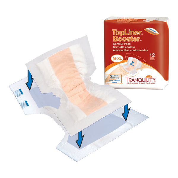 Tranquility® Top Liner® Contour Booster Pad 13-1/2 X 21-1/2 Inch Heavy Absorbency Super Absorbent Core One Size Fits Most (491366_BG) 1/BG