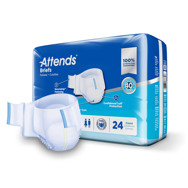 Attends® Advanced Unisex Adult Incontinence Brief Medium Disposable Heavy Absorbency (950223_CS) 96/CS