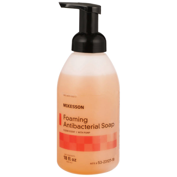 McKesson Antibacterial Soap Foaming 18 oz. Pump Bottle Clean Scent (1067686_CS) 12/CS