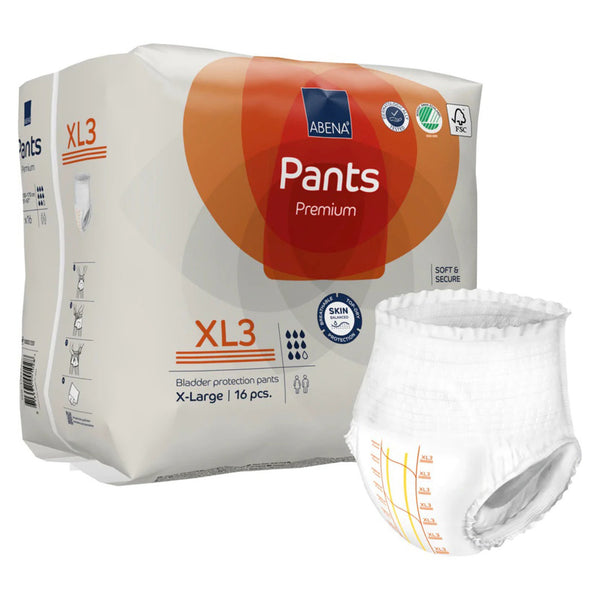 Abena® Premium Pants XL3 Unisex Adult Absorbent Underwear Pull On with Tear Away Seams X-Large Disposable Heavy Absorbency (1218238_PK) 16/PK