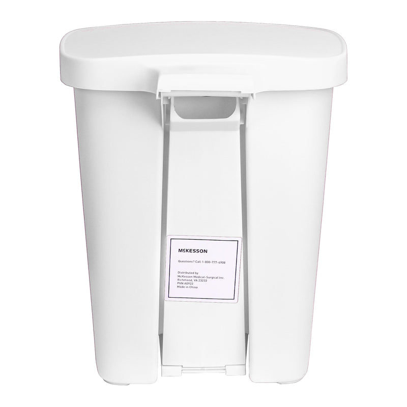 McKesson Trash Can 32 Quart / 8 gal. White Plastic Rectangular (1223706_EA) 1/EA