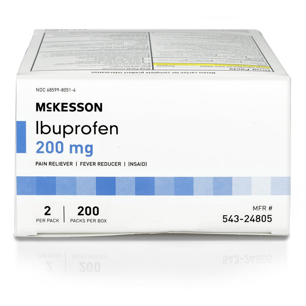 McKesson Pain Relief 200 mg Strength Ibuprofen Unit Dose Tablet 200 per Box (1111735_BX) 200/BX