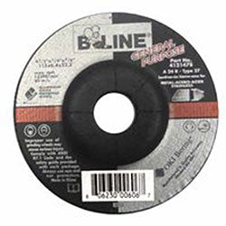 Bee Line Abrasives Depressed Ctr Grinding Wheel, 4-1/2 in dia, 1/4 in Thick, 7/8 in Arbor, 24 Grit (903-4121478) 10 EA / PK