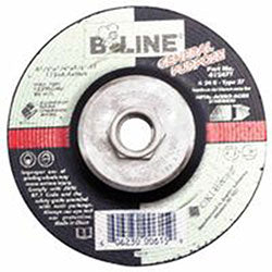 Bee Line Abrasives Depressed Center Grinding Wheel, 4-1/2 in dia, 5/8 in-11 Arbor, 1/4 in Thick, 24 Grit, Aluminum Oxide (903-41247T) 10 EA / PK