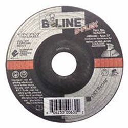 Bee Line Abrasives Flexible Depressed Center Wheel, 4-1/2 in dia, 7/8 in Arbor, 1/8 in Thick, 30 Grit, Aluminum Oxide (903-45A27M) 10 EA / BX