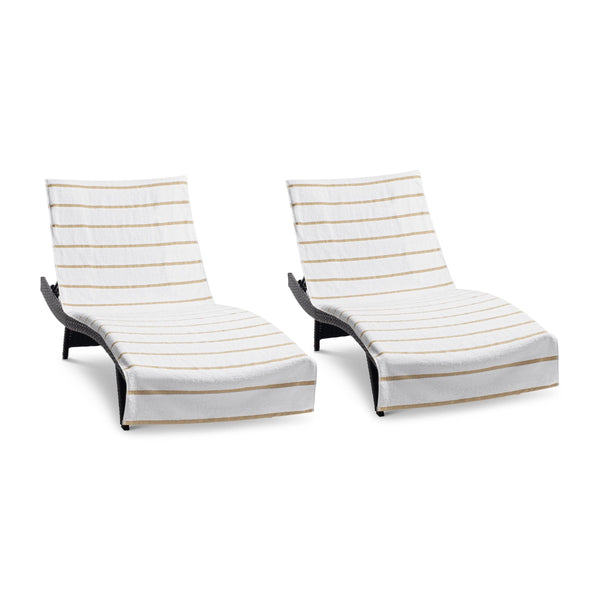 Arkwright Home Las Rayas Chaise Cover 30x85 Beige (2/Pack) (PNP-CC-HS3085BG-2PK) 2/PK