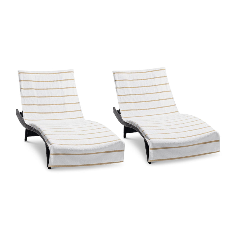 Arkwright Home Las Rayas Chaise Cover 30x85 Beige (2/Pack) (PNP-CC-HS3085BG-2PK) 2/PK