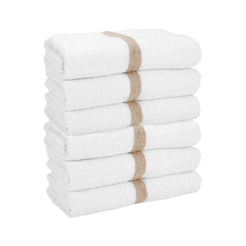 Arkwright Home Power Gym Bath Towel 22x44 Beige (6/Pack) (PNP-PWR-2244-6BGCS) 6/PK