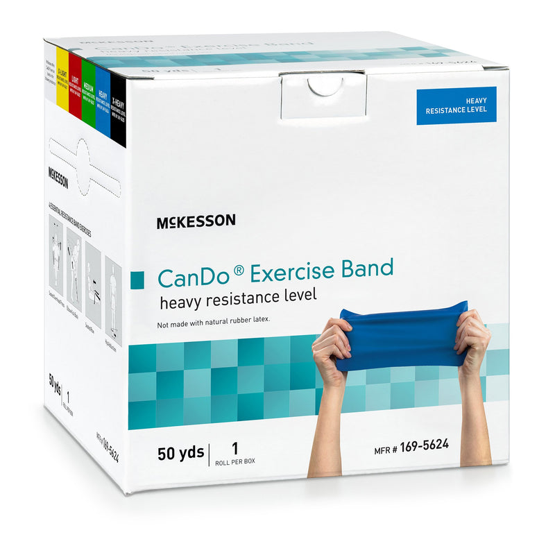 McKesson CanDo® Exercise Resistance Band Blue 5 Inch X 50 Yard Heavy Resistance (1199539_EA) 1/EA