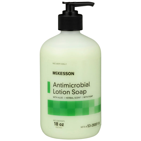 McKesson Antimicrobial Soap Lotion 18 oz. Pump Bottle Herbal Scent (937908_EA) 1/EA