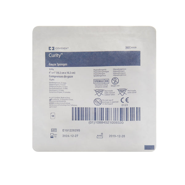 Curity™ Gauze Sponge 4 X 4 Inch 12-Ply Sterile 10 per Tray (401593_TR) 10/TR