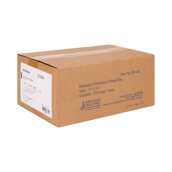 McKesson Biohazard Waste Bag Biohazard Symbol / Infectious Waste 1 to 6 gal. Red 11 X 14 Inch (196264_CS) 500/CS