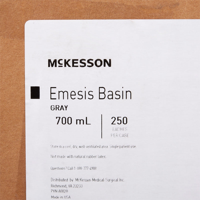 McKesson Emesis Basin Graphite 20 oz. Plastic Single Patient Use (1028128_EA) 1/EA