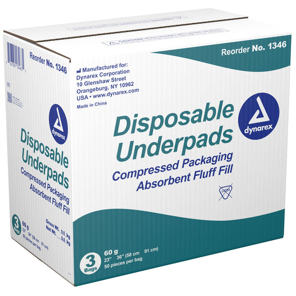 Dynarex® Disposable Underpad 23 X 36 Inch Fluff Light Absorbency (855411_EA) 1/EA