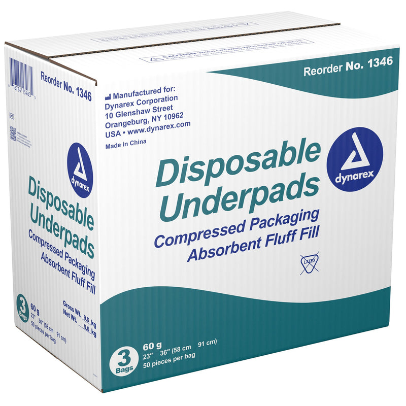 Dynarex® Disposable Underpad 23 X 36 Inch Fluff Light Absorbency (855411_EA) 1/EA