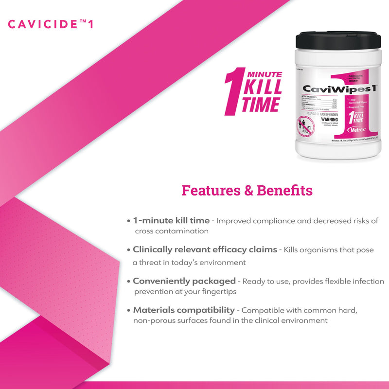 CaviWipes1™ Surface Disinfectant Premoistened Manual Pull Wipe 160 Count Canister Unscented NonSterile (826199_CN) 160/CN