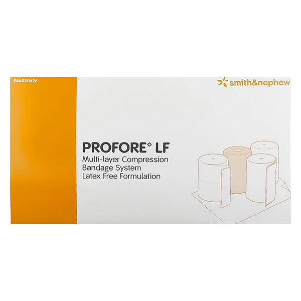Profore LF 4 Layer Compression Bandage System Multiple Sizes Self-Adherent / Tape Closure Tan / White NonSterile Standard Compression (433106_BX) 1/BX
