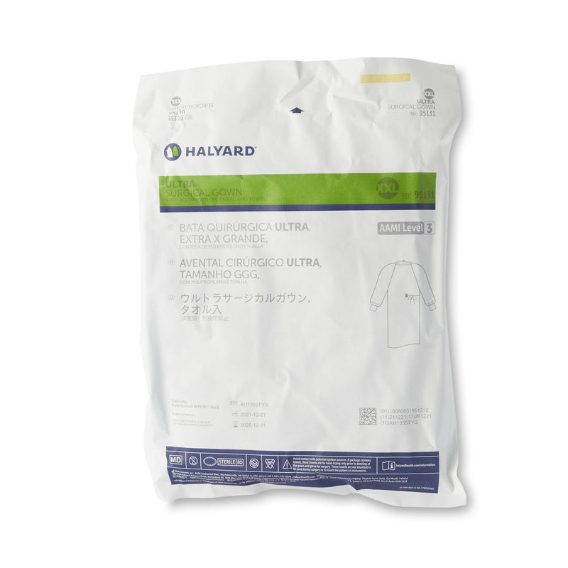 ULTRA Non-Reinforced Surgical Gown with Towel 2X-Large Blue Sterile AAMI Level 3 Disposable (224749_EA) 1/EA