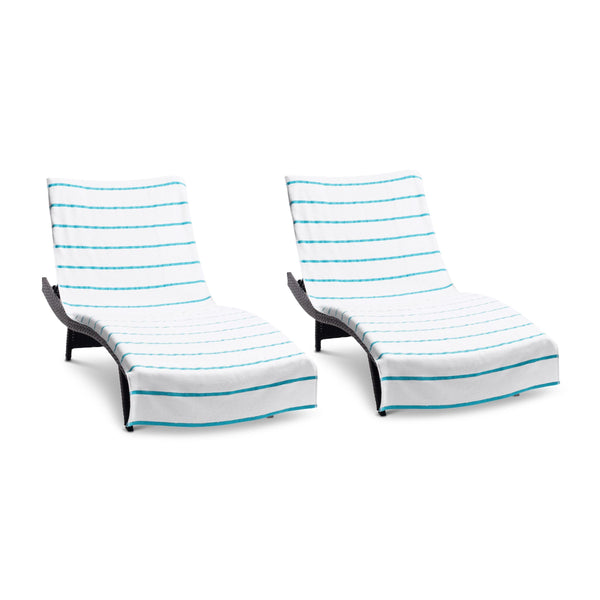 Arkwright Home Las Rayas Chaise Cover 30x85 Blue (2/Pack) (PNP-CC-HS3085BL-2PK) 2/PK