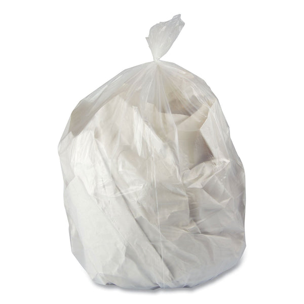 Boardwalk® Linear Low Density Can Liners, 23 gal, 0.9 mil, 28 x 45, Clear, 25 Bags/Roll, 8 Rolls/Carton (BWK2845SJC) Case of 200
